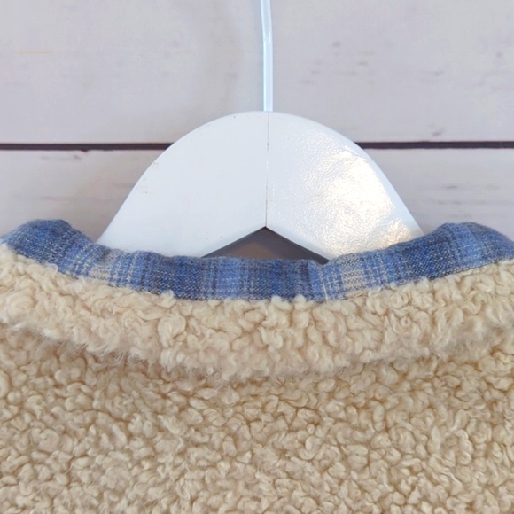 Pendleton Teddy Bear Sherpa Tan Full Zip Fleece Flannel Fuzzy Jacket Size Small - Picture 12 of 16